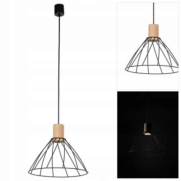 Závěsná lampa Modesto černá hnědá, moderní forma v kuchyni, funkční Tk Lighting