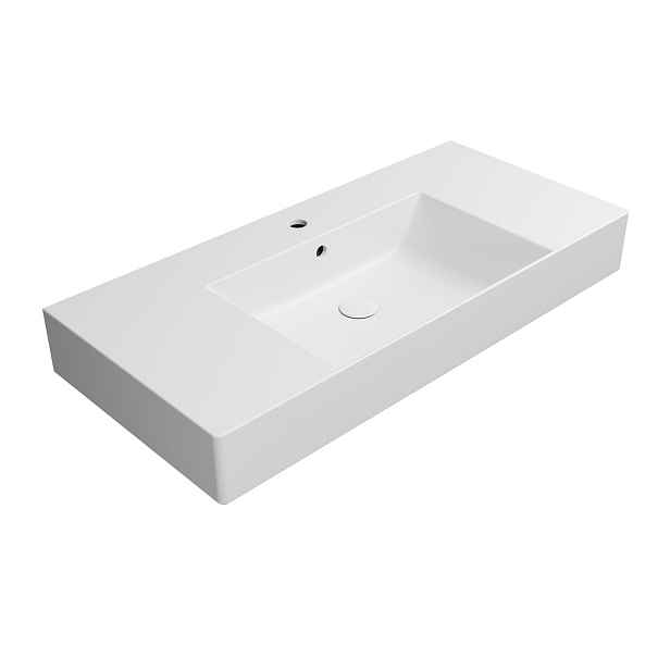 GSI KUBE X keramické umyvadlo 100x47cm, s odkládacími plochami, bílá mat