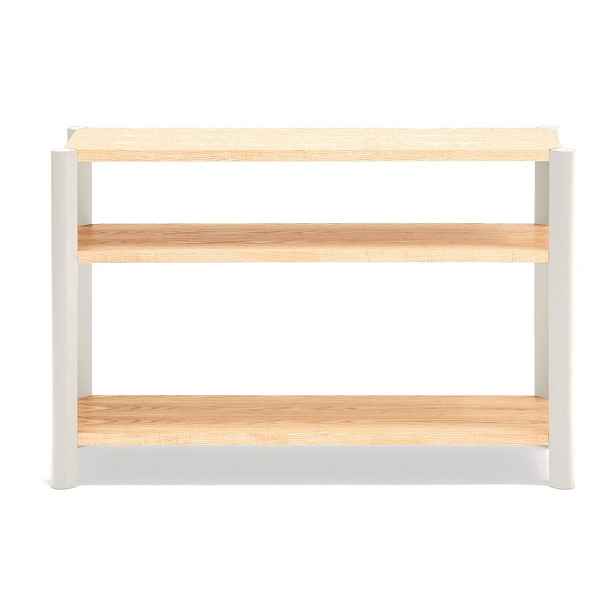 Krémový/ve světle přírodní barvě regál v dekoru dubu 126x84x43 cm Bona – Teulat