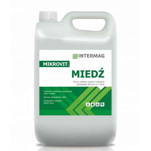 Mikrovit Měď 80 g Cu 5 l Intermag listové hnojivo profikaltika obilí cibule