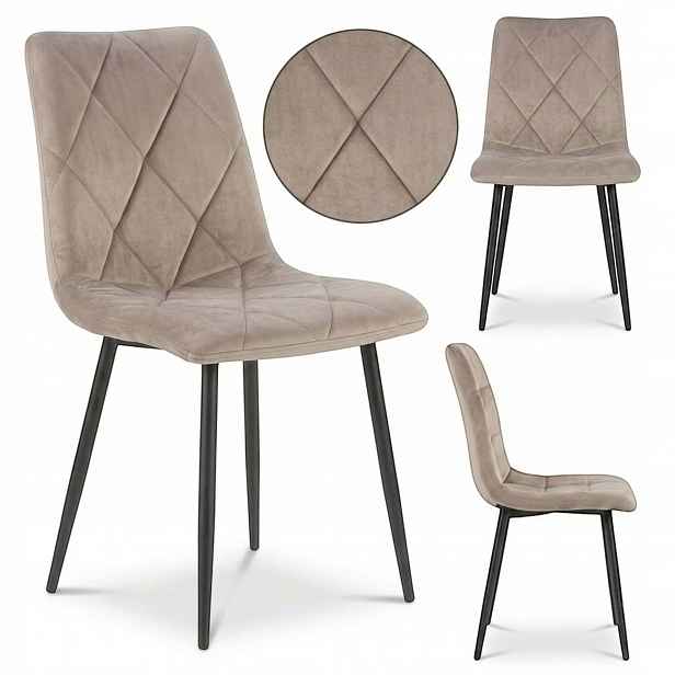 Velurové křeslo Taupe Béžové Moderní Čalouněné Do Obývacího pokoje Jídelny