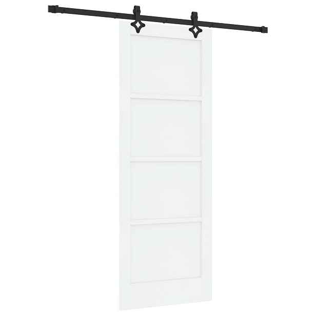 vidaXL Posuvné dveře 78 x 202 cm Kompozitní dřevo Bílá a černá