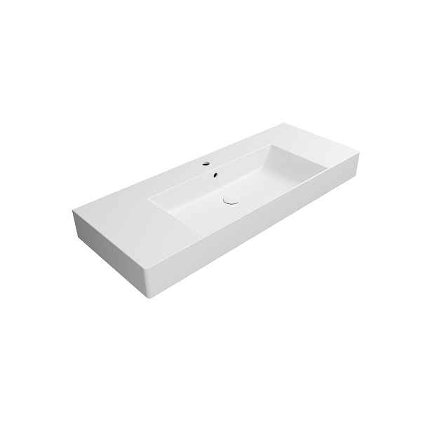 GSI KUBE X keramické umyvadlo 120x47cm, s odkládacími plochami, bílá mat