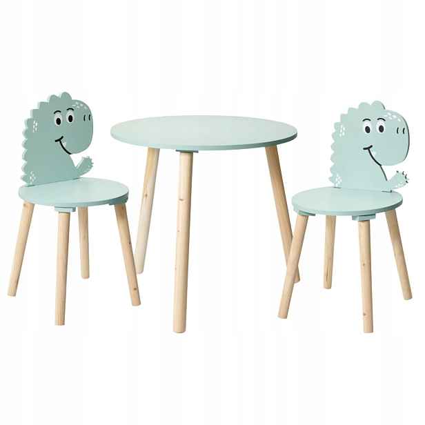 Set stolku a židličky pro Děti dinosaurus do Dětského pokoje Scandi
