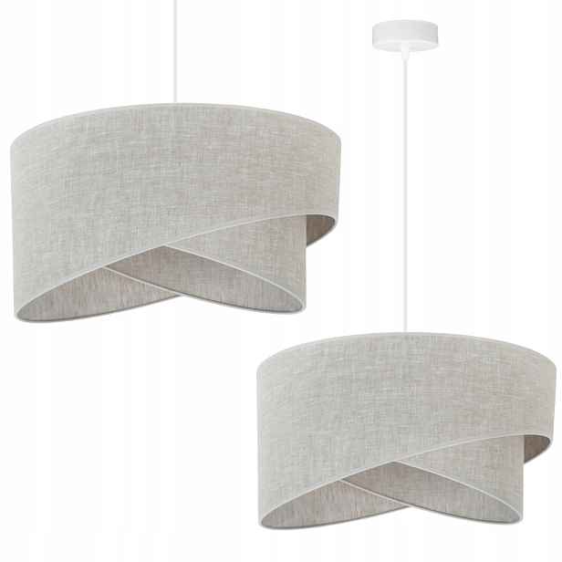 Závěsná Stropní Lustrová Lampa S Lněným Stínidlem, Béžová, Boho, Do Obývacího Pokoje