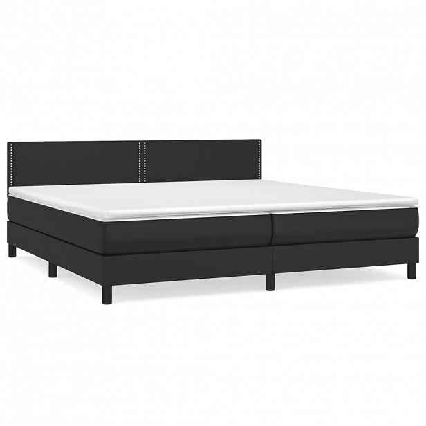 vidaXL Box spring postel s matrací černá 200x200 cm umělá kůže