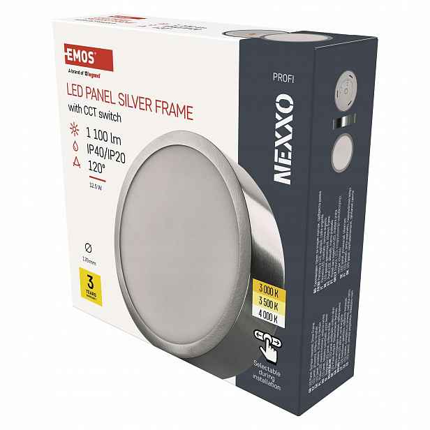 Emos Nexxo Led stropní svítidlo 12,5 W 17 cm broušený nikl