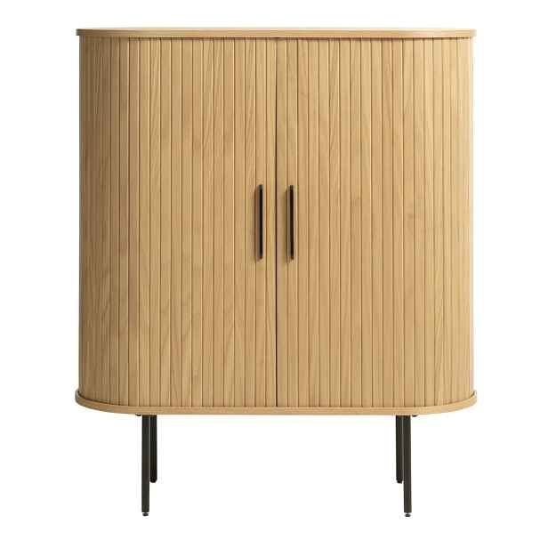 Skříňka v dekoru dubu s posuvnými dveřmi v přírodní barvě 100x118 cm Nola – Unique Furniture