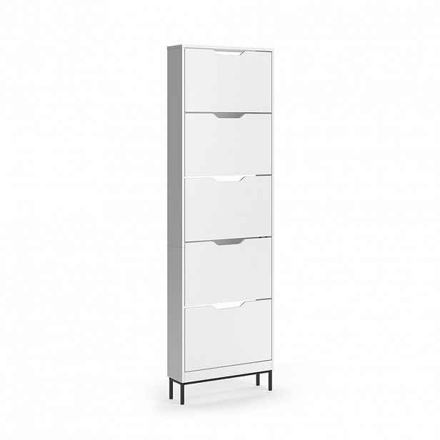 Vicco BOTNÍK NA BOTY Luca, Bílá, 59 x 192 cm s 5 výklopnými přihrádkami