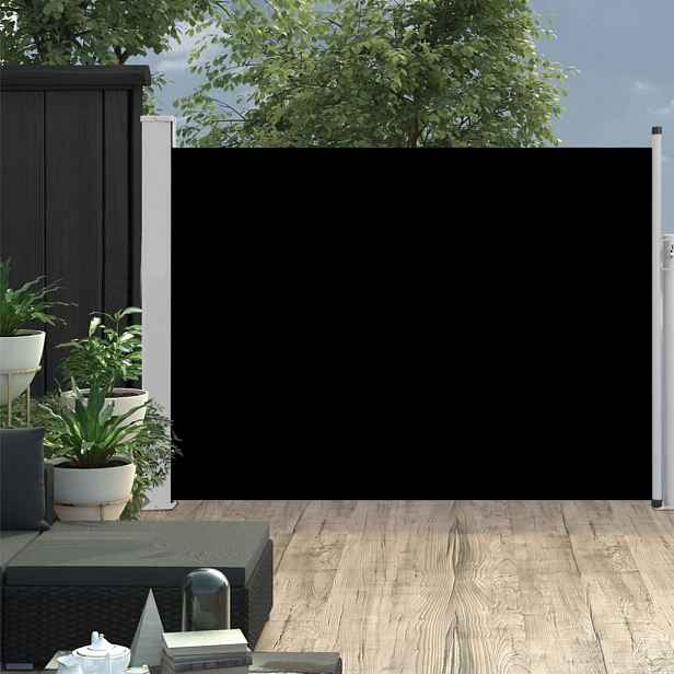 Zatahovací boční markýza/zástěna na terasu 100x500 cm černá Dekorhome