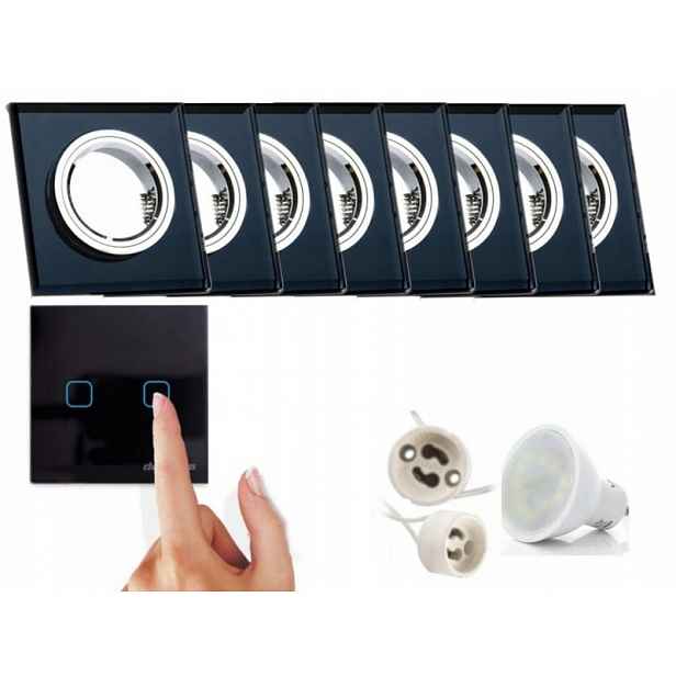 8X Skleněná Stropní Lampa S Vypínačem Led Žárovky 1.5W, Neutrální Barva