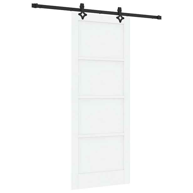 vidaXL Posuvné dveře 83 x 211 cm Kompozitní dřevo Bílá a černá