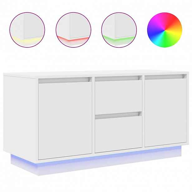 vidaXL TV skříňka s LED osvětlením bílá 100x41x50 cm