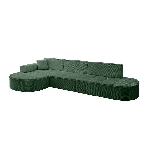 ALTDECOR ROHOVÁ SEDAČKA s otomanem, levá TARO-L2 328x171x79,5 Zelená Manšestr