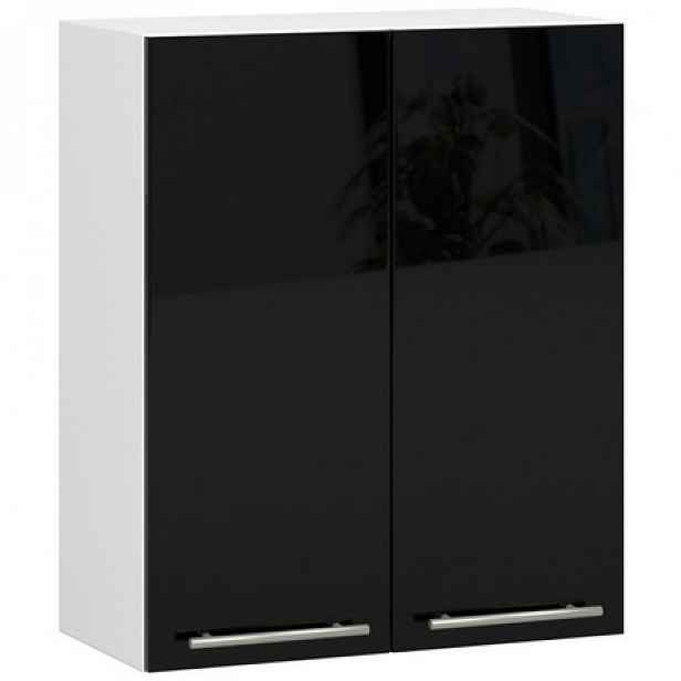 Kuchyňská skříňka OLIVIA W60 H720 - bílá/černý lesk