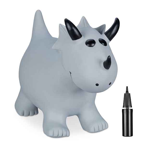 Relaxdays ZVÍŘÁTKO šedé černé dinosaurus PVC 38x51x22 cm
