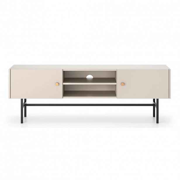 Selsey TV stolek Divenos šedobéžový se zlatými akcenty 155/52/35 cm