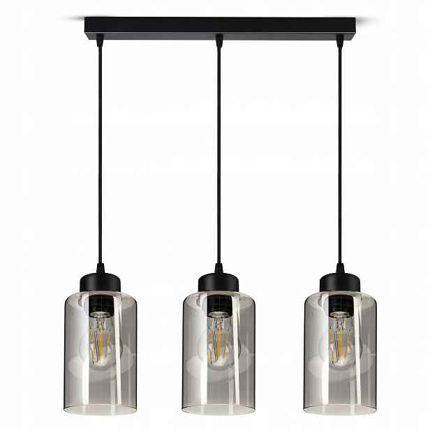 Stropní závěsné svítidlo lustr černý skleněný Glass Tube 535-BZ3 Led E27