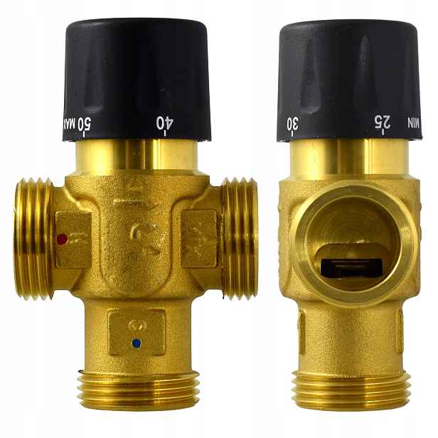 Třícestný Termostatický Směšovací Ventil 1" DN25 25-50°C Esco+tmix