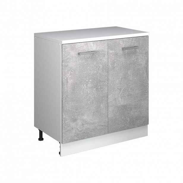 Vicco ROZŠIŘUJÍCÍ SKŘÍŇKA Rion, Beton/Bílá, 80 x 46 cm bez šikminy se 2 dveřmi