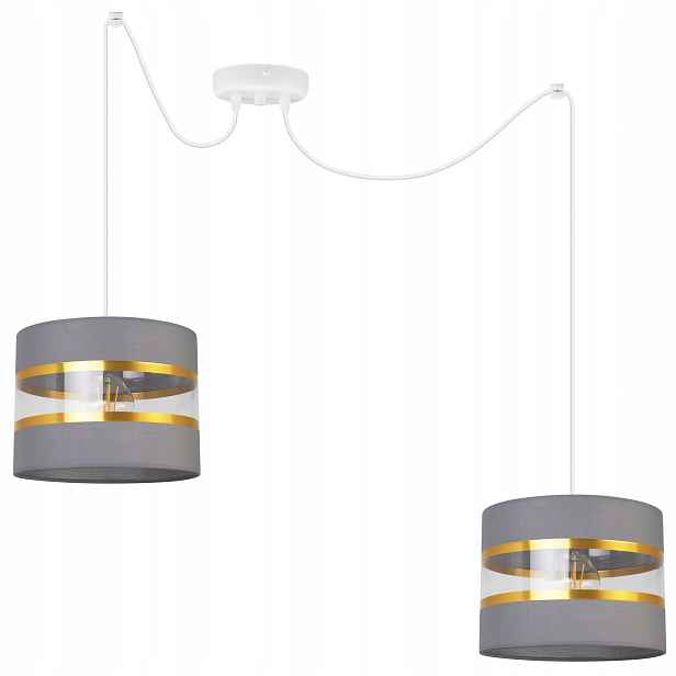 Závěsná Stropní Lampa Pavouk Lustr Glamour Stínidlo Zlaté Pruhy Moderní