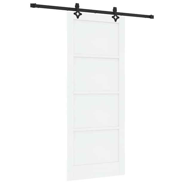 vidaXL Posuvné dveře 86 x 211 cm Kompozitní dřevo Bílá a černá