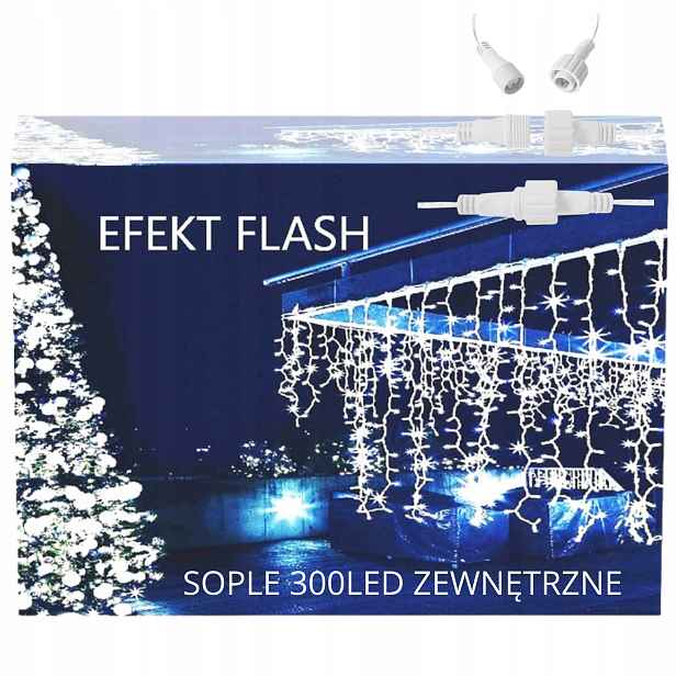 Světelné Řetězy Rampouchy Stálé Svícení Flash 300 Led Venkovní 12m Flash Záblesk Svátky