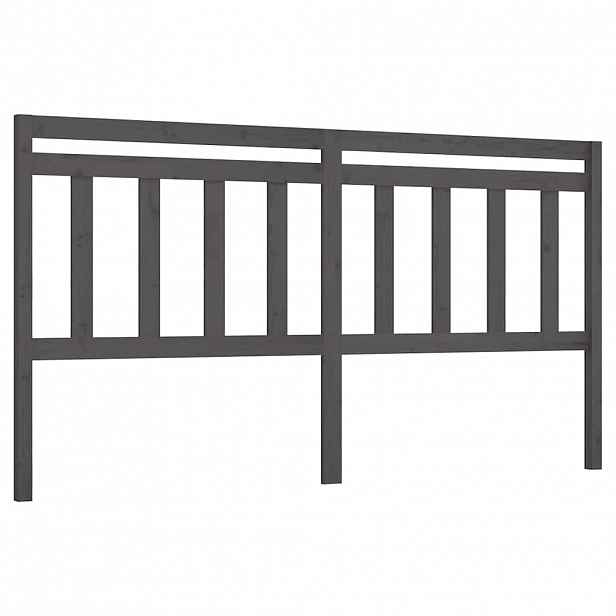 vidaXL Čelo postele šedé 206 x 4 x 100 cm masivní borovice
