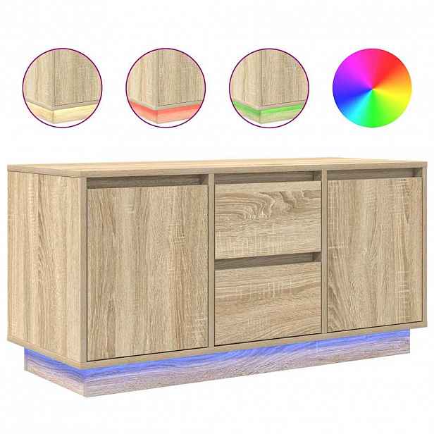 vidaXL TV skříňka s LED osvětlením Dub Sonoma 100x41x50 cm