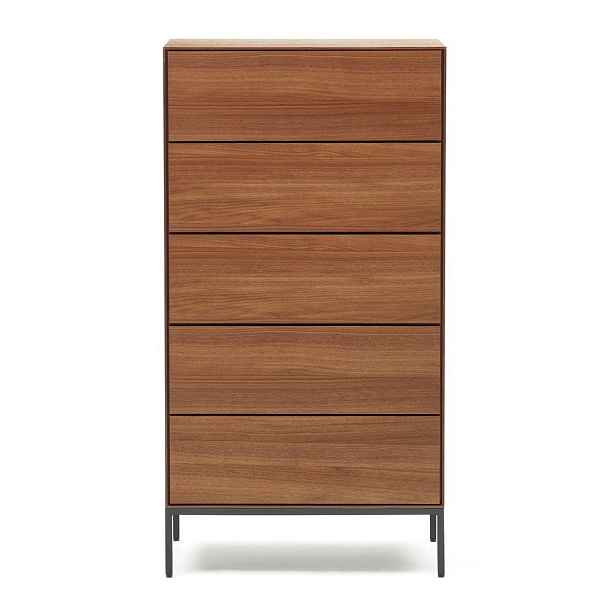 Vysoká komoda v dekoru ořechu v přírodní barvě 60x114 cm Vedrana – Kave Home
