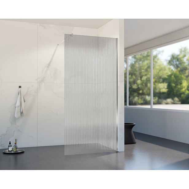 HOPA Walk-in sprchový kout LAGOS CHROM NEW 200 — Barva rámu - Chrom/Leštěný hliník (ALU), Rozměr A - 90, Rozměr C - 200, Výplň - Vroubkované bezpečnostní sklo - 8 mm