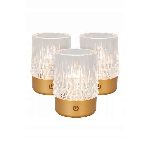 Lucide LILI stolní Led lampa 3W akumulátorová zlatá dotyková