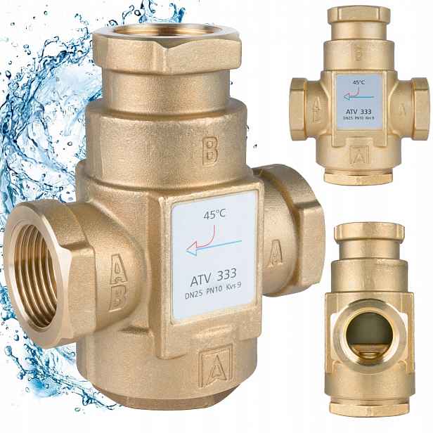 Teplotní Ventil Atv 334 DN25 Gw 1" Cal Kvs 9 m³/h Afriso 50°C Do Kotle