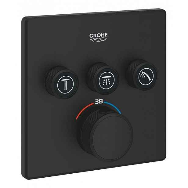 Vanová baterie Grohe Grohtherm Smartcontrol bez podomítkového tělesa phantom black 102167KF00