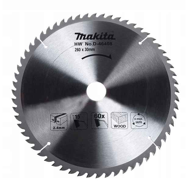 Řezný kotouč Makita 260mmx30 60 zubů na dřevo MLT100 D-46408