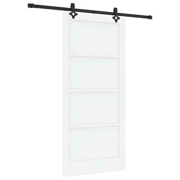 vidaXL Posuvné dveře 93 x 202 cm Kompozitní dřevo Bílá a černá