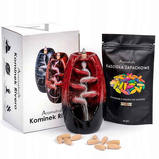 aromalampa keramický, kónické kadidlo Set Backflow