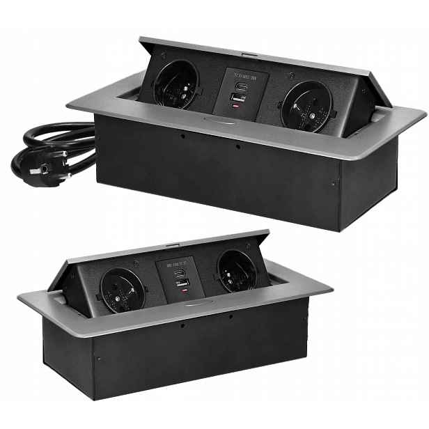 Elektrická Zásuvka, stolní Usb Orno, stříbrná