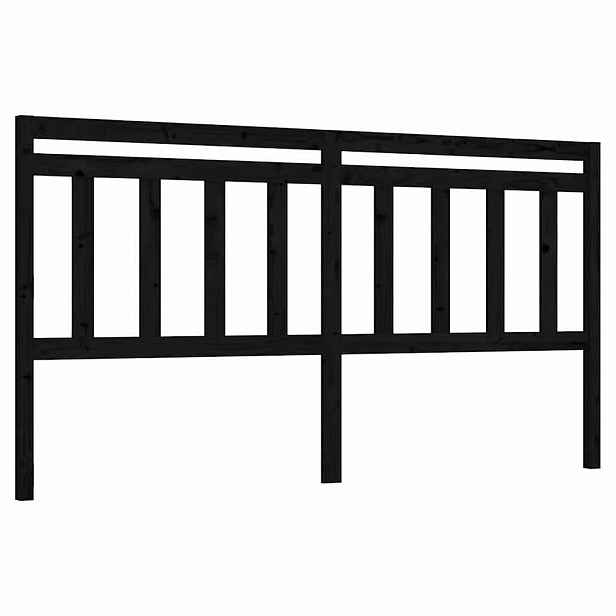 vidaXL Čelo postele černé 206 x 4 x 100 cm masivní borovice