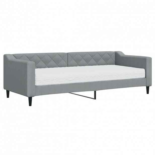vidaXL Válenda s matrací světle šedá 80 x 200 cm textil
