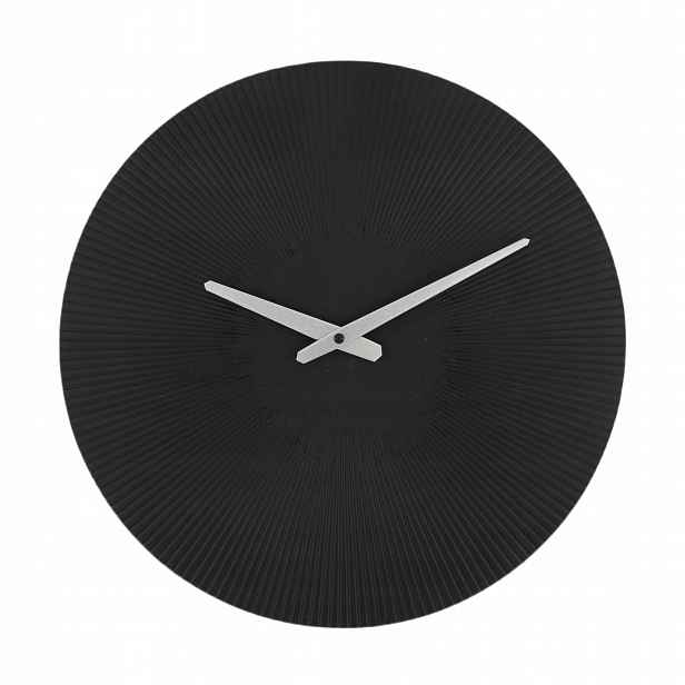 Černý kulatý hodinový stroj, hladký Mdf, 39.5 cm