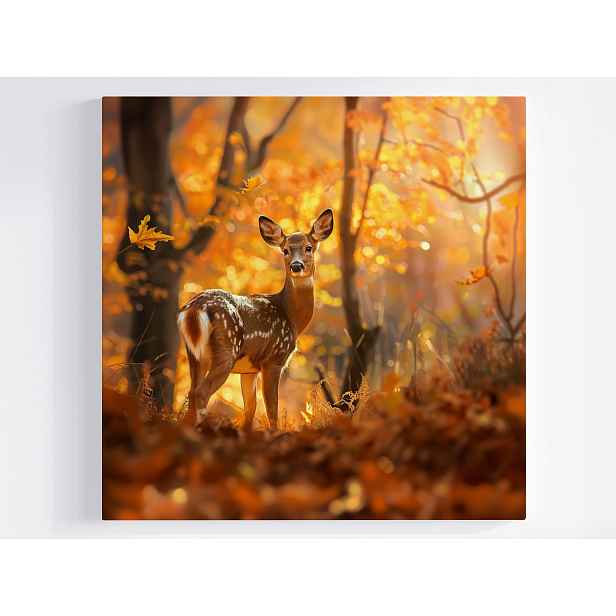 Obraz Na Plátně Obraz Na Plátně Příroda Les Podzim Srna Srnka Zvířata 50x50