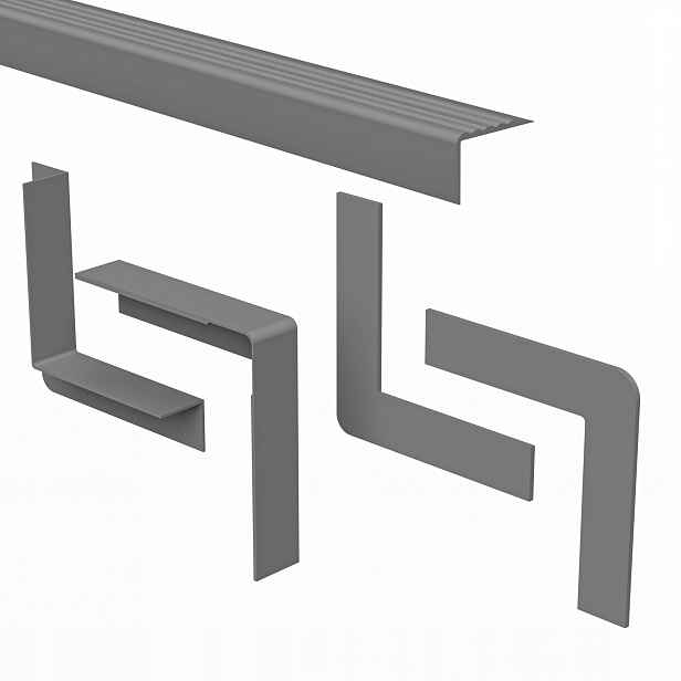 Sada pro dokončení Pvc schodů, 50 x 42 mm, tmavě šedá