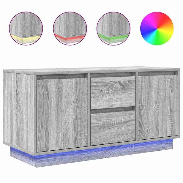 vidaXL TV skříňka s LED světly šedý sonoma 100x41x50 cm