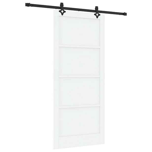 vidaXL Posuvné dveře 93 x 211 cm Kompozitní dřevo Bílá a černá