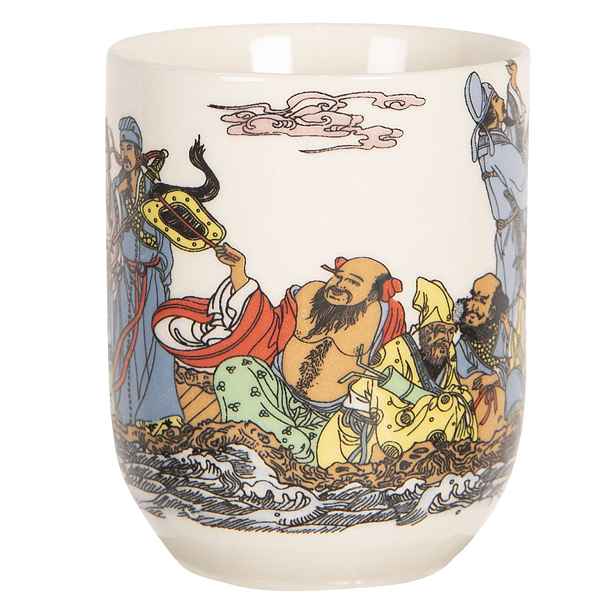 Porcelánový kalíšek na čaj s japonskými motivy - ∅ 6*8 cm / 0,1L Clayre & Eef