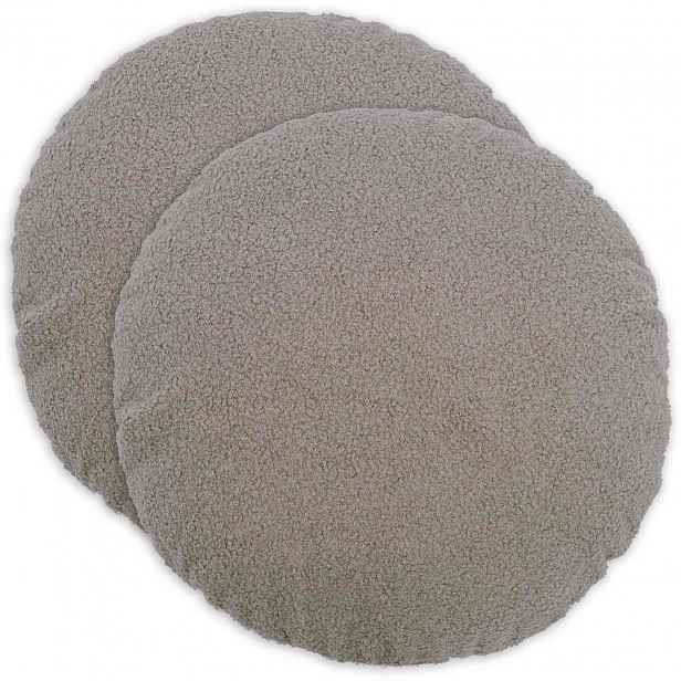 vidaXL Povlak na polštář 2 pcs HEERLEN Světle šedá Ø 50 cm Bouclé