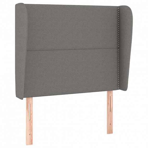 vidaXL Čelo postele typu ušák tmavě šedé 93x23x118/128 cm textil