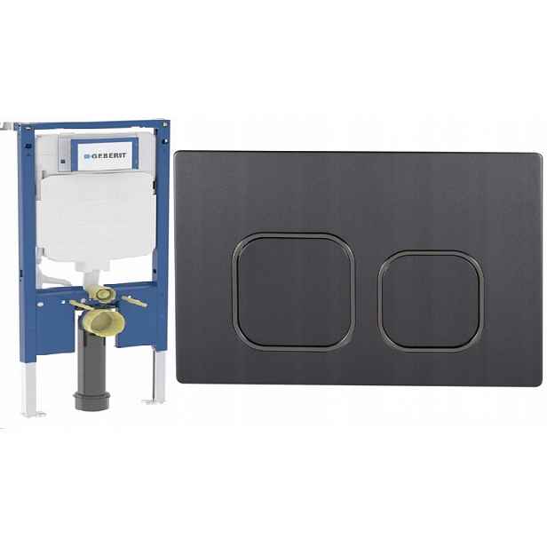 Geberit Rám pro Wc Slim 8 cm Duofix UP720 tlačítko Clar gun metal podložka