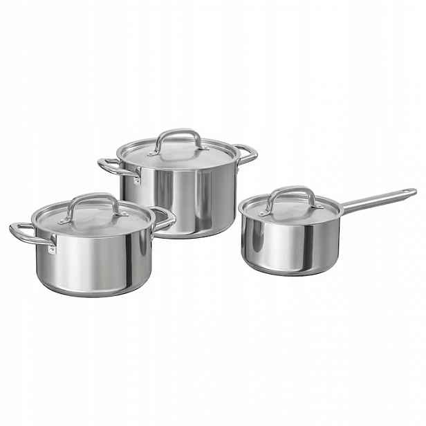 Ikea 365+ sada na vaření 3 kusů ocel hrnců